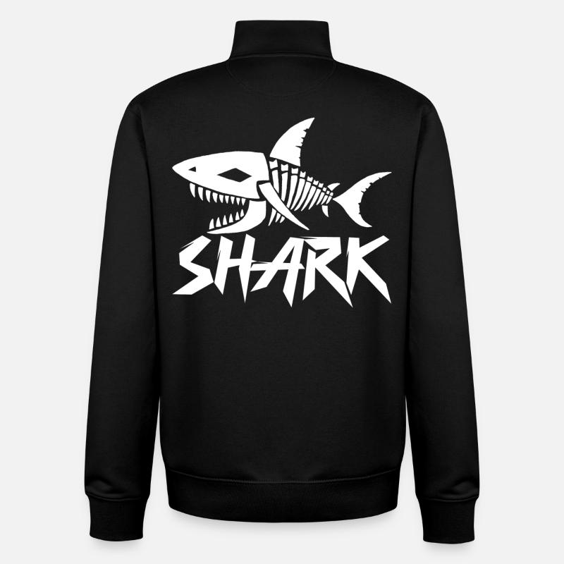 Shark skeleton - Unisex Organic Zip Sweatshirt by Stanley/Stella - black