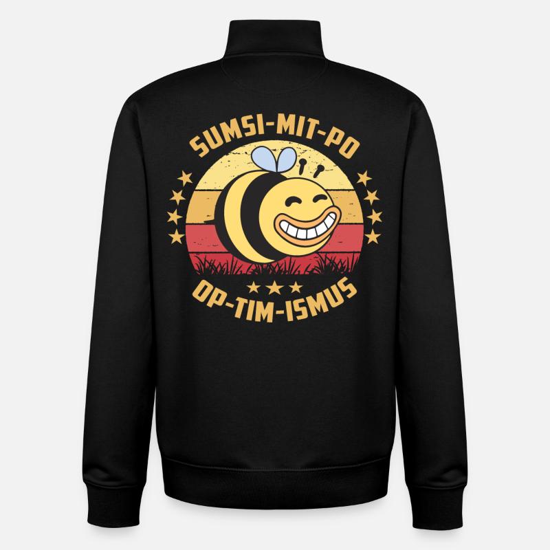 Optimismus oder Sumsi mit Po - Unisex Organic Zip Sweatshirt von Stanley/Stella - Schwarz