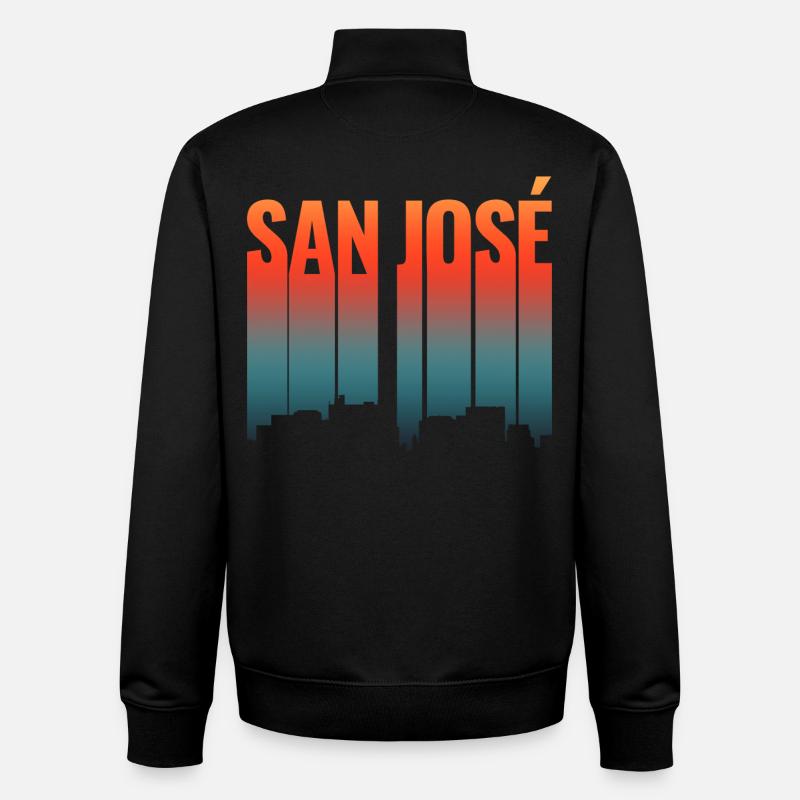 San Jose États-Unis - Sweat zippé unisexe en coton bio Stanley/Stella - noir