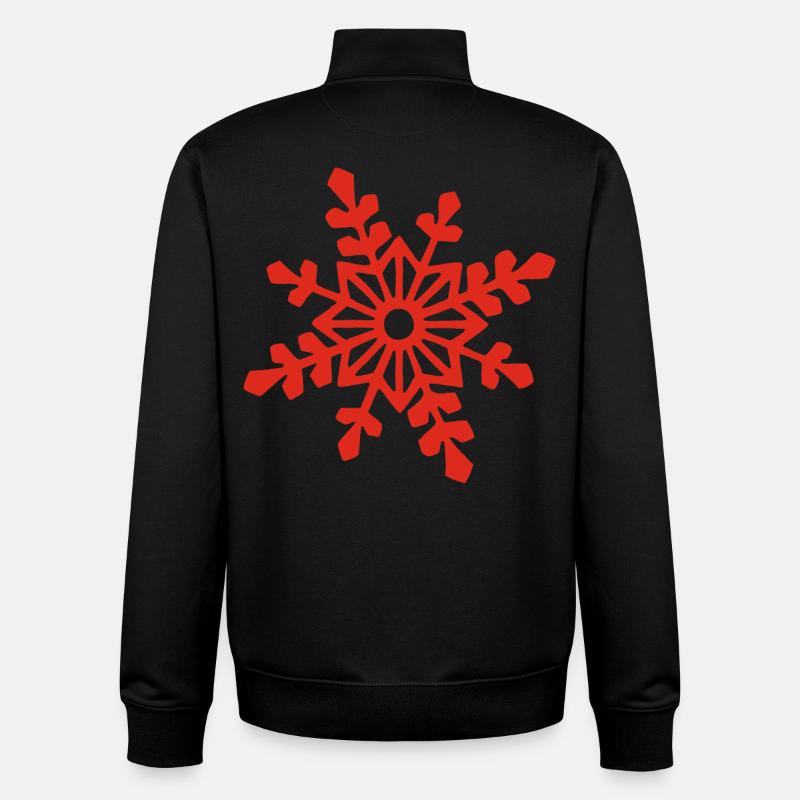 Flocon de neige rouge - Sweat zippé unisexe en coton bio Stanley/Stella - noir