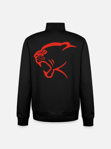 Red Panther Head - Unisex Organic Zip Sweatshirt by Stanley/Stella - black