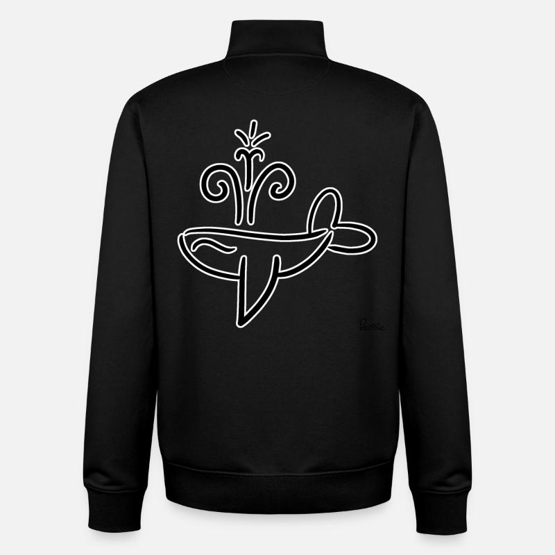 Whale! By Pousse2Bamboo ! - Unisex Organic Zip Sweatshirt by Stanley/Stella - black