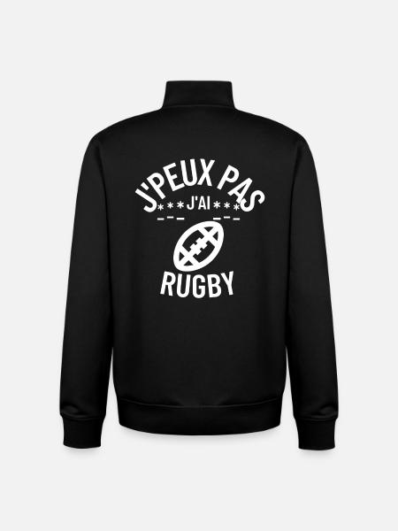 I can't I have rugby - Unisex Organic Zip Sweatshirt by Stanley/Stella - black