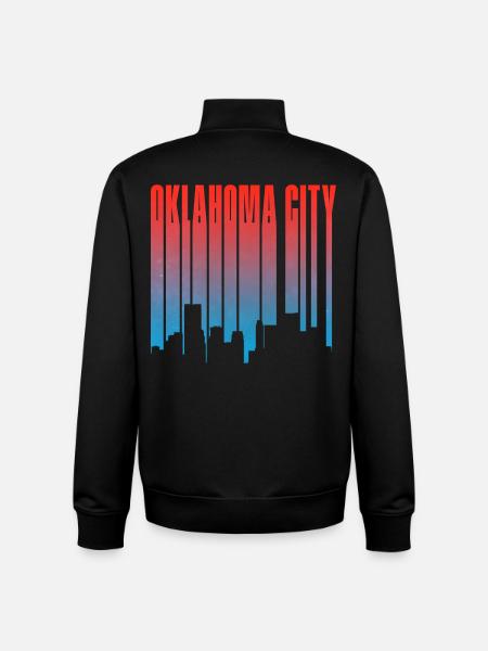 Oklahoma City Skyline Gradient - Unisex Organic Zip Sweatshirt by Stanley/Stella - black