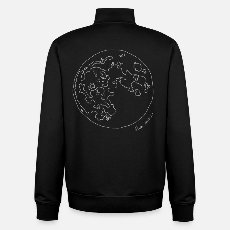La Lune - Sweat zippé unisexe en coton bio Stanley/Stella - noir