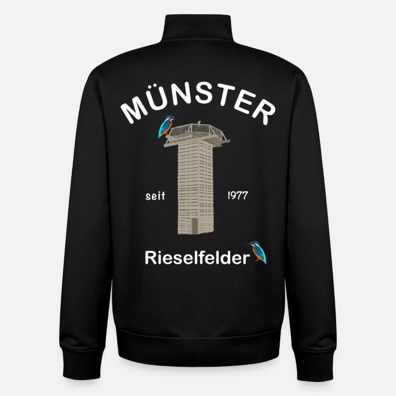 Münster, Rieselfelder, Vogelschutz, Eisvogel - Unisex Organic Zip Sweatshirt von Stanley/Stella - Schwarz
