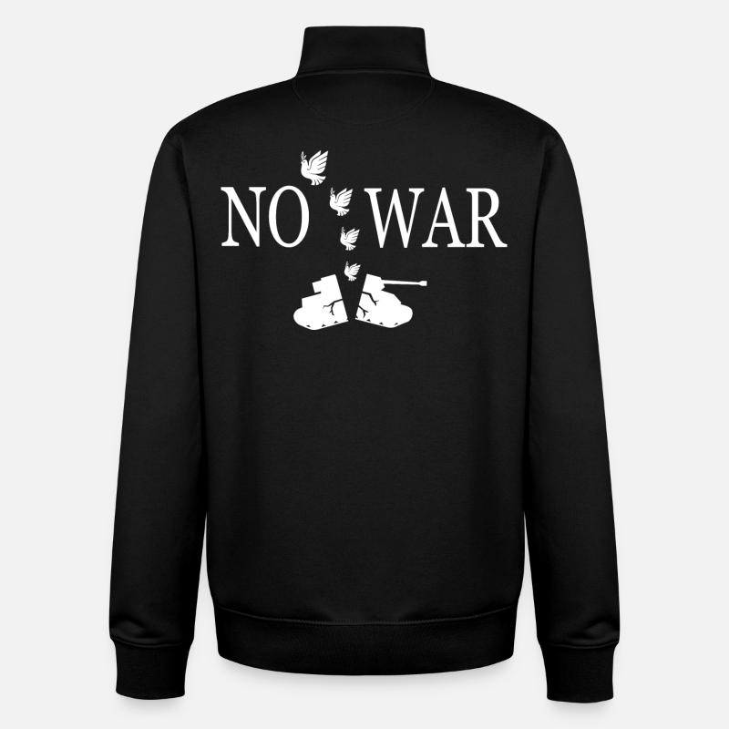 No war - Unisex Organic Zip Sweatshirt by Stanley/Stella - black