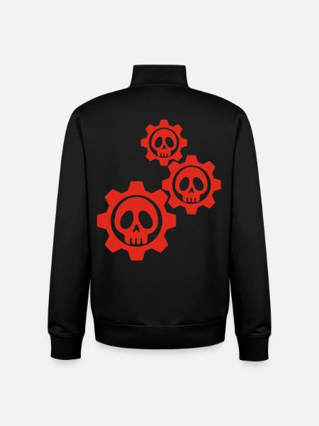Skulls and red gears - Unisex Organic Zip Sweatshirt by Stanley/Stella - black