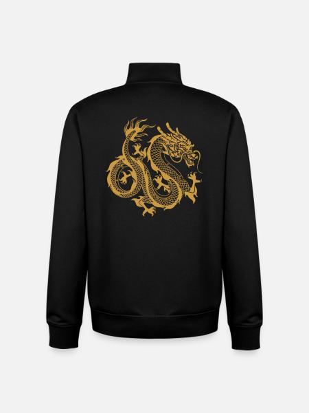 Chinese dragon - Unisex Organic Zip Sweatshirt by Stanley/Stella - black