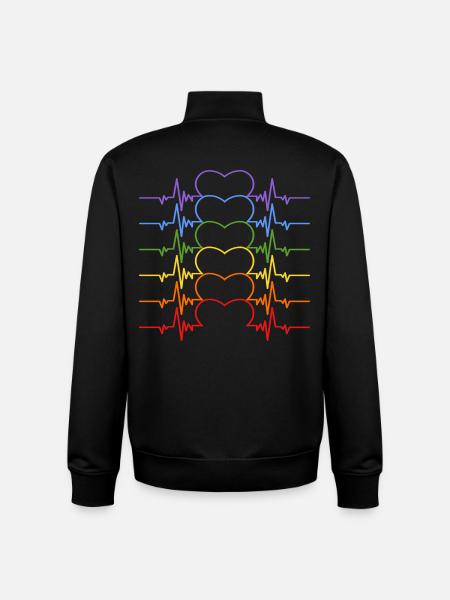 HEARTBEAT LGBTQIA+ FREEDOM PRIDE - Unisex Organic Zip Sweatshirt by Stanley/Stella - black