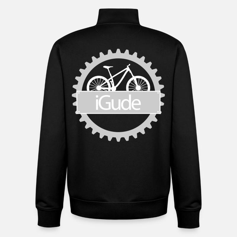 iGude Zahnrad MTB hell - Unisex Organic Zip Sweatshirt von Stanley/Stella - Schwarz