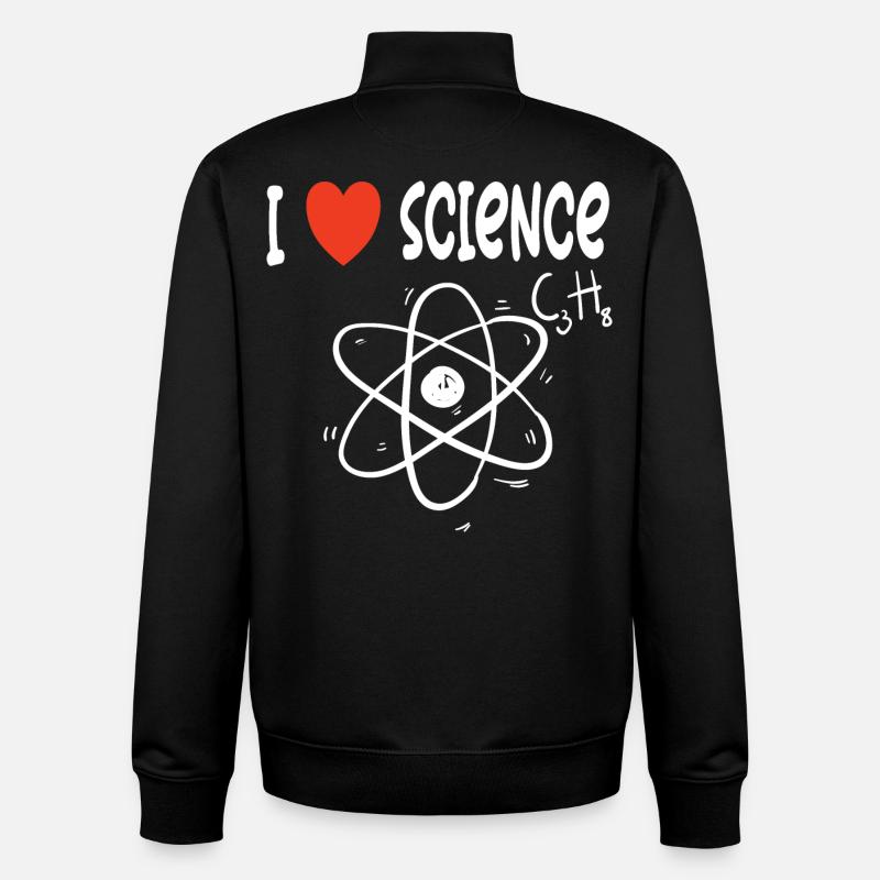 I love science - Unisex Organic Zip Sweatshirt by Stanley/Stella - black