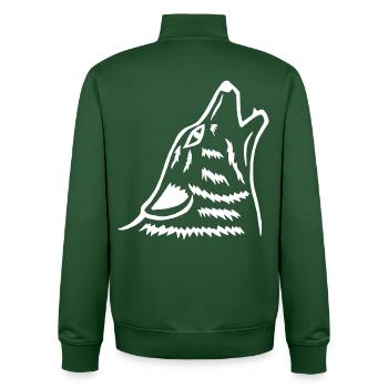 Das Heulen des weißen Wolfes - Unisex Organic Zip Sweatshirt von Stanley/Stella - Flaschengrün - Hinten - AI Model Male 185 dark (185cm)