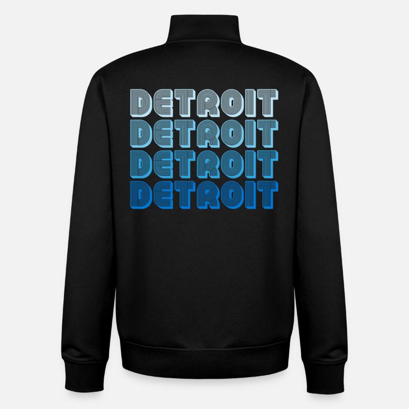 Detroit Gradient Wortfolge - Unisex Organic Zip Sweatshirt von Stanley/Stella - Schwarz