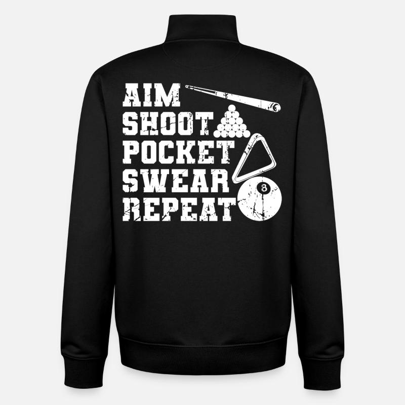 Witziger Billard Spruch - Unisex Organic Zip Sweatshirt von Stanley/Stella - Schwarz