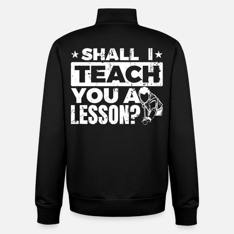 Leçon de billard - Sweat zippé unisexe en coton bio Stanley/Stella - noir