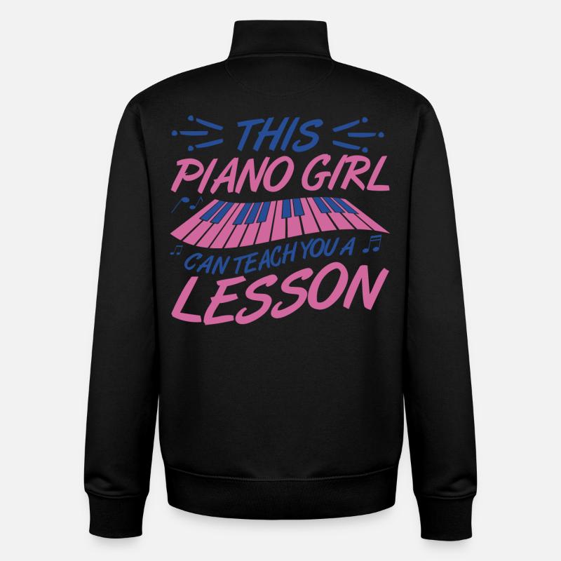 Fille de piano - Sweat zippé unisexe en coton bio Stanley/Stella - noir