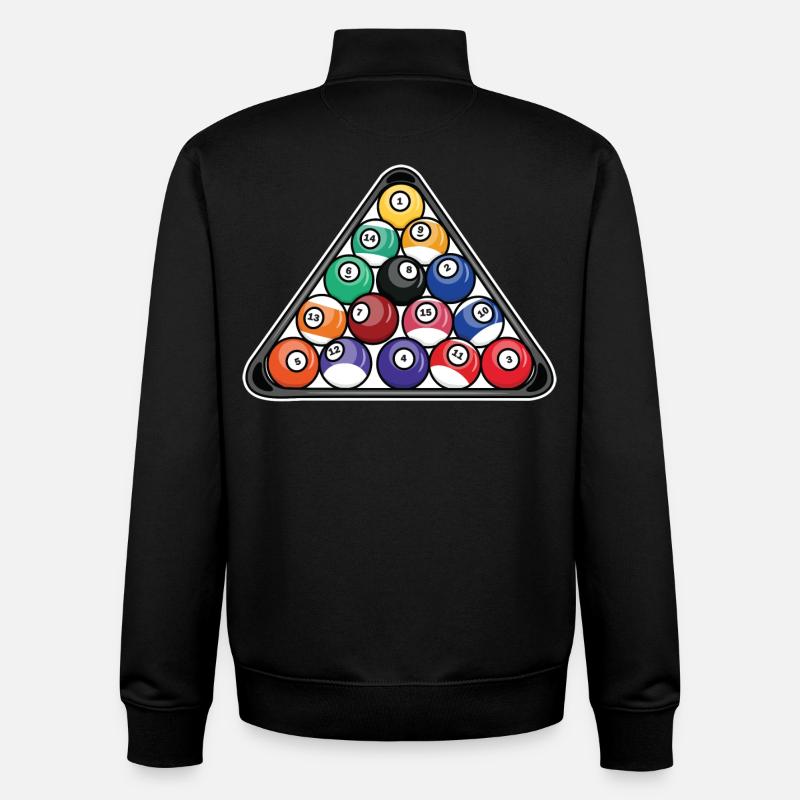 Triangle de billard - Sweat zippé unisexe en coton bio Stanley/Stella - noir
