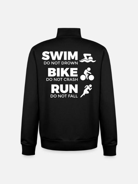 Motivation for triathletes - Unisex Organic Zip Sweatshirt by Stanley/Stella - black