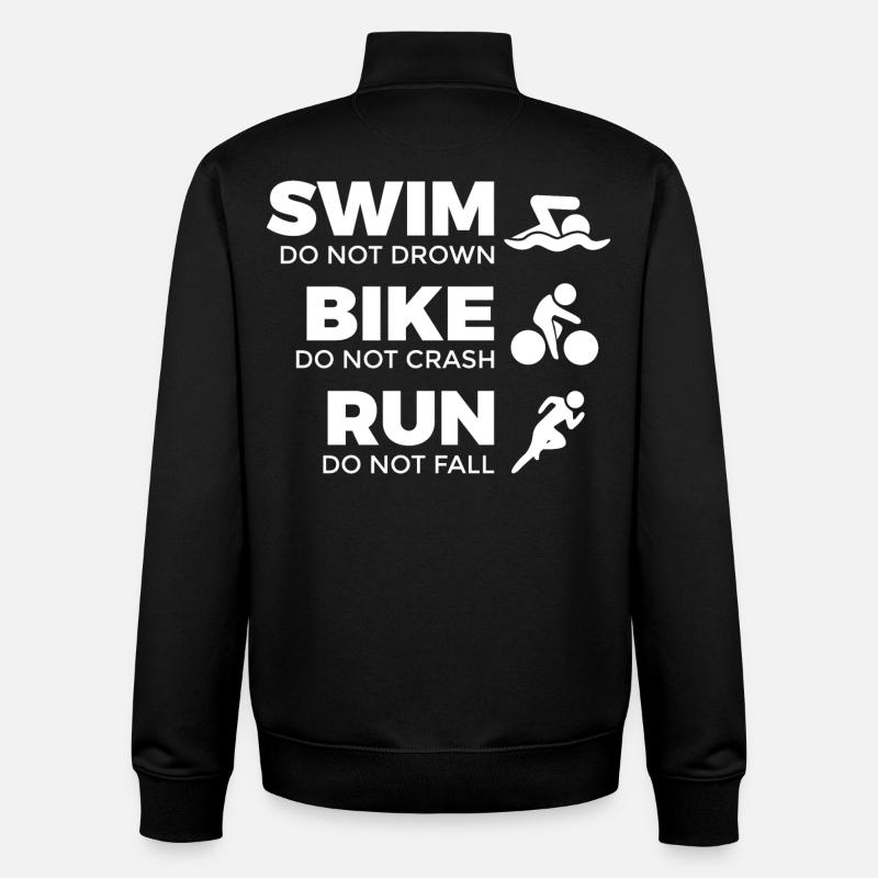 Motivation for triathletes - Unisex Organic Zip Sweatshirt by Stanley/Stella - black