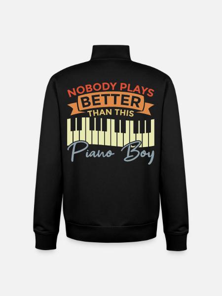 Klavierspieler Junge - Unisex Organic Zip Sweatshirt von Stanley/Stella - Schwarz