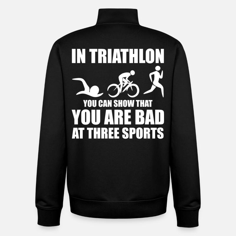 Witziger Triathleten Spruch - Unisex Organic Zip Sweatshirt von Stanley/Stella - Schwarz