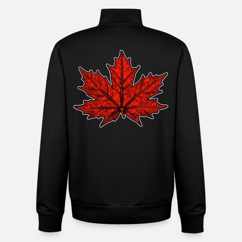 Maple / Leaf - Unisex Organic Zip Sweatshirt by Stanley/Stella - black
