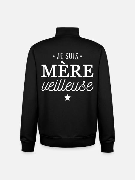 Je suis mère veilleuse - Sweat zippé unisexe en coton bio Stanley/Stella - noir