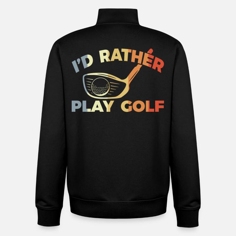 Je préfère jouer au golf - Sweat zippé unisexe en coton bio Stanley/Stella - noir