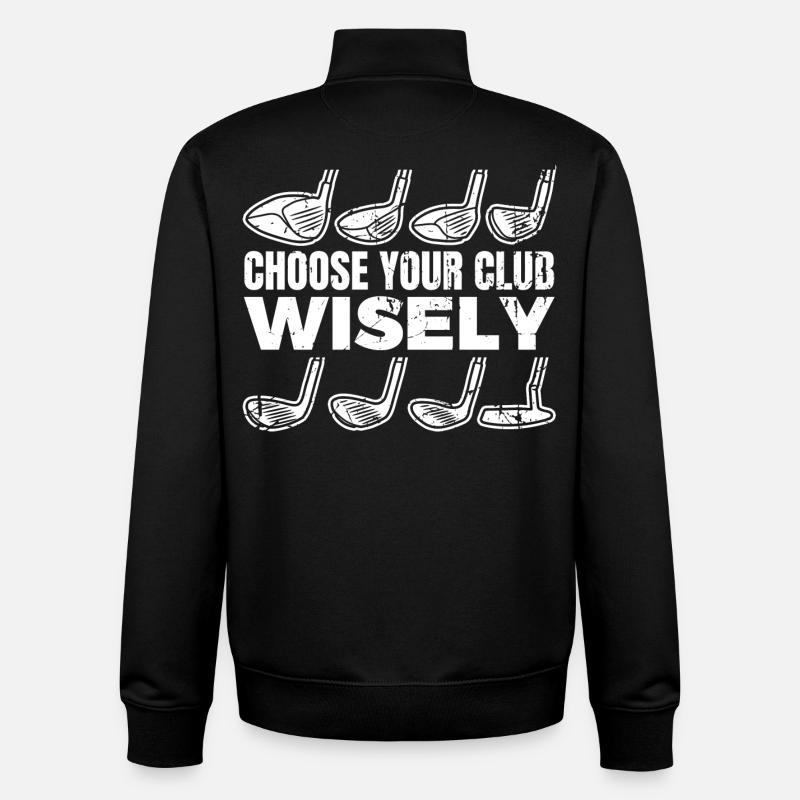Wähle deinen Golfschläger - Unisex Organic Zip Sweatshirt von Stanley/Stella - Schwarz