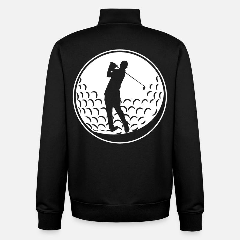 Balle de golf - Sweat zippé unisexe en coton bio Stanley/Stella - noir