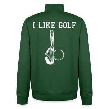 J’aime le golf - Sweat zippé unisexe en coton bio Stanley/Stella - vert bouteille - Dos - AI Model Male 185 dark (185cm)