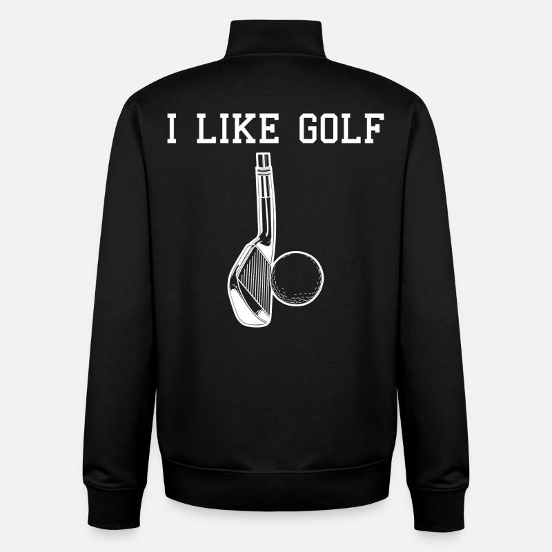 I like golf - Unisex Organic Zip Sweatshirt by Stanley/Stella - black