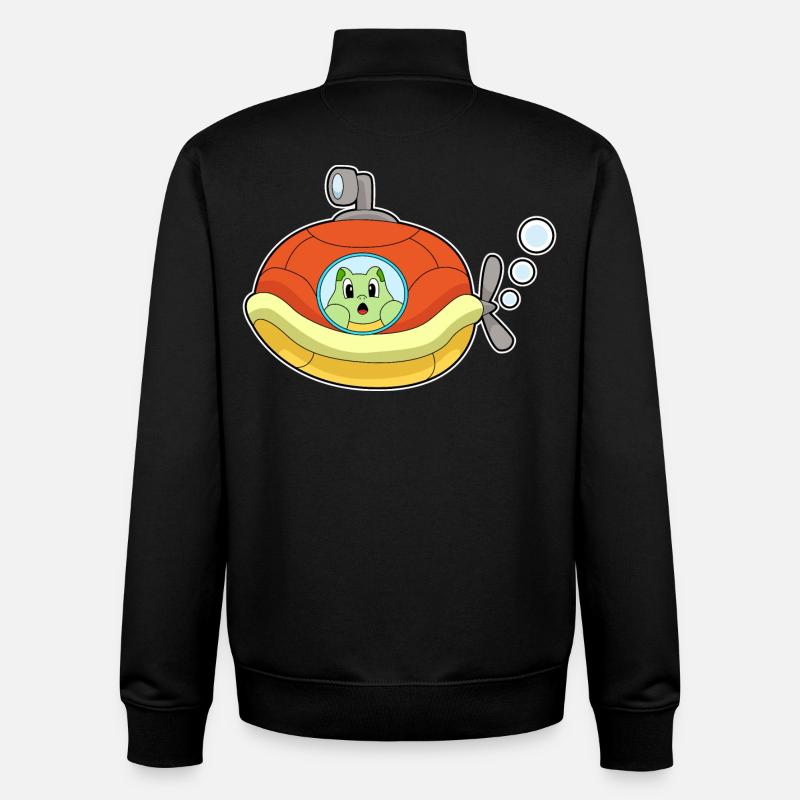 Tortue sous-marine - Sweat zippé unisexe en coton bio Stanley/Stella - noir
