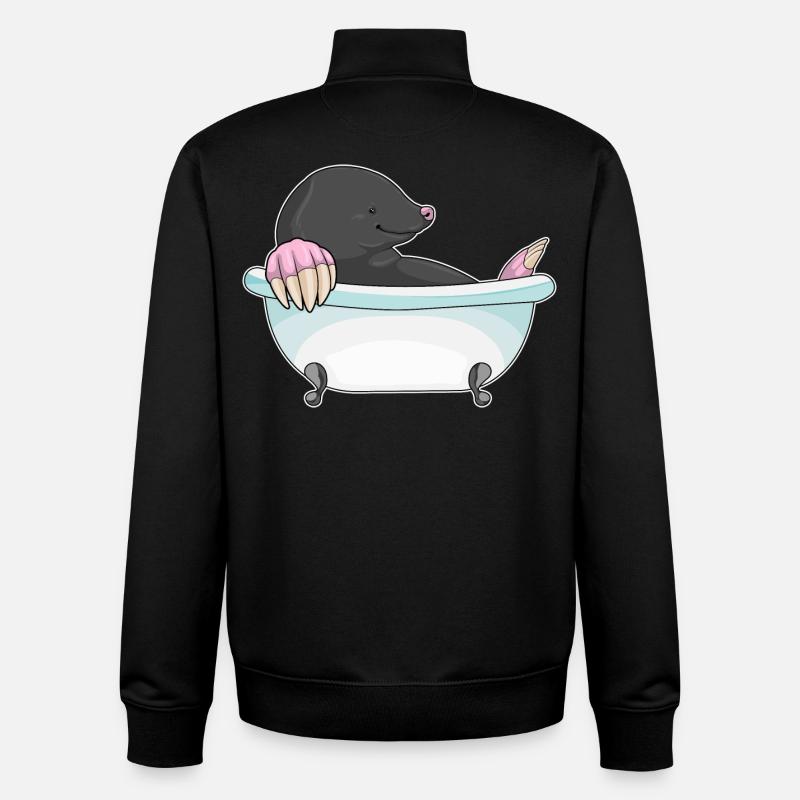 Baignoire taupe - Sweat zippé unisexe en coton bio Stanley/Stella - noir