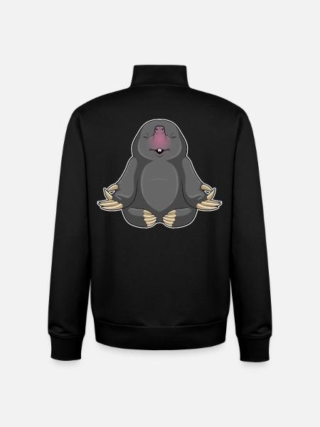 Mole Yoga Fitness Méditation - Sweat zippé unisexe en coton bio Stanley/Stella - noir