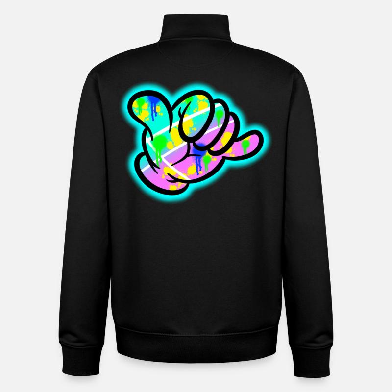 Shaka Graffiti Farbexplosion - Unisex Organic Zip Sweatshirt von Stanley/Stella - Schwarz
