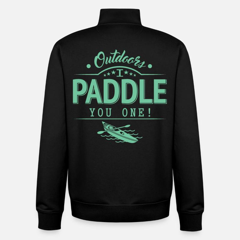 Draußen Paddele ich dir eins - Unisex Organic Zip Sweatshirt von Stanley/Stella - Schwarz