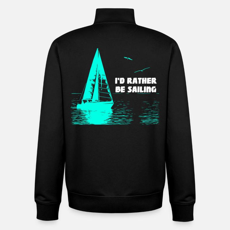 I'd rather be Sailing - Unisex Organic Zip Sweatshirt von Stanley/Stella - Schwarz