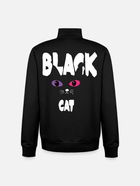 Black White Cat - Unisex Organic Zip Sweatshirt by Stanley/Stella - black