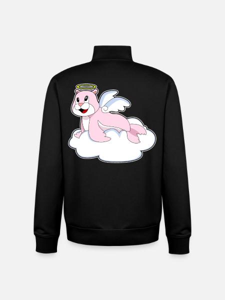Seal Angel Wings - Unisex Organic Zip Sweatshirt by Stanley/Stella - black