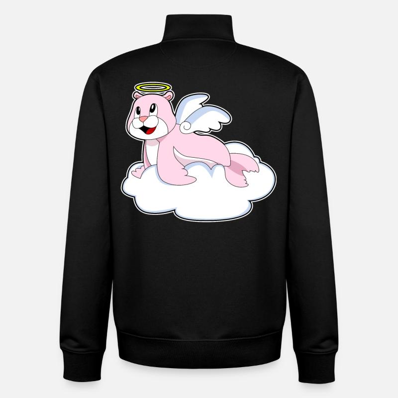 Nuages de phoque Ange - Sweat zippé unisexe en coton bio Stanley/Stella - noir