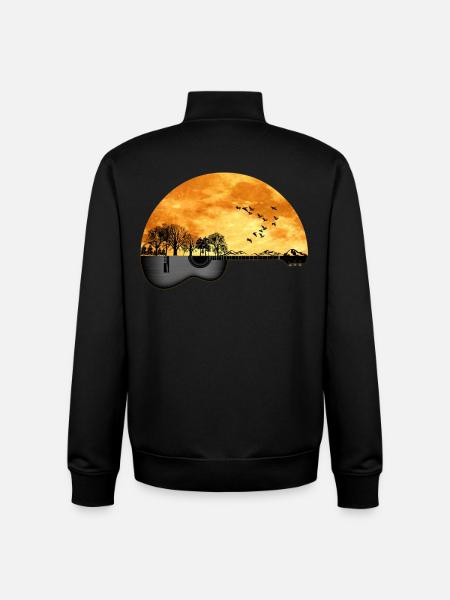 Nature guitar - Unisex Organic Zip Sweatshirt by Stanley/Stella - black