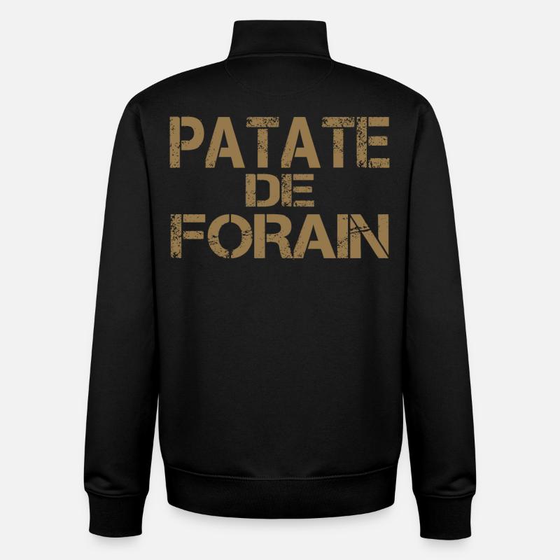 Patate forain ocre - Sweat zippé unisexe en coton bio Stanley/Stella - noir
