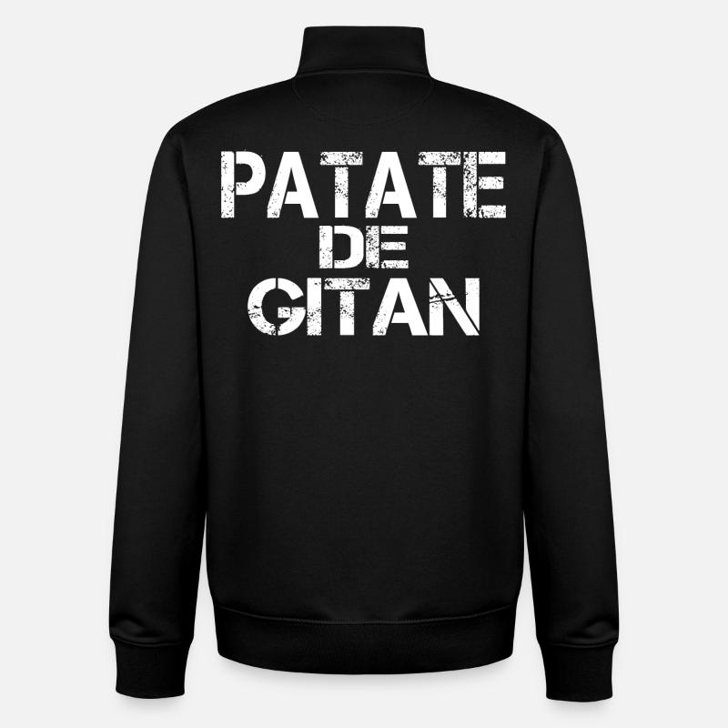 Patate de GITAN - Sweat zippé unisexe en coton bio Stanley/Stella - noir