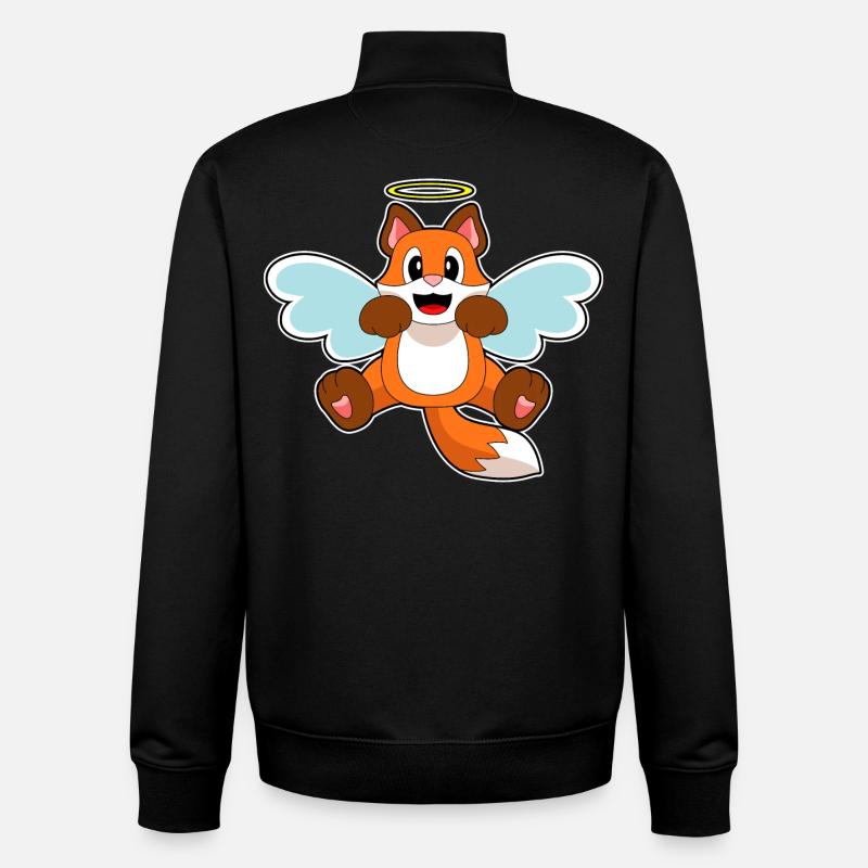 Fox Angel - Sweat zippé unisexe en coton bio Stanley/Stella - noir