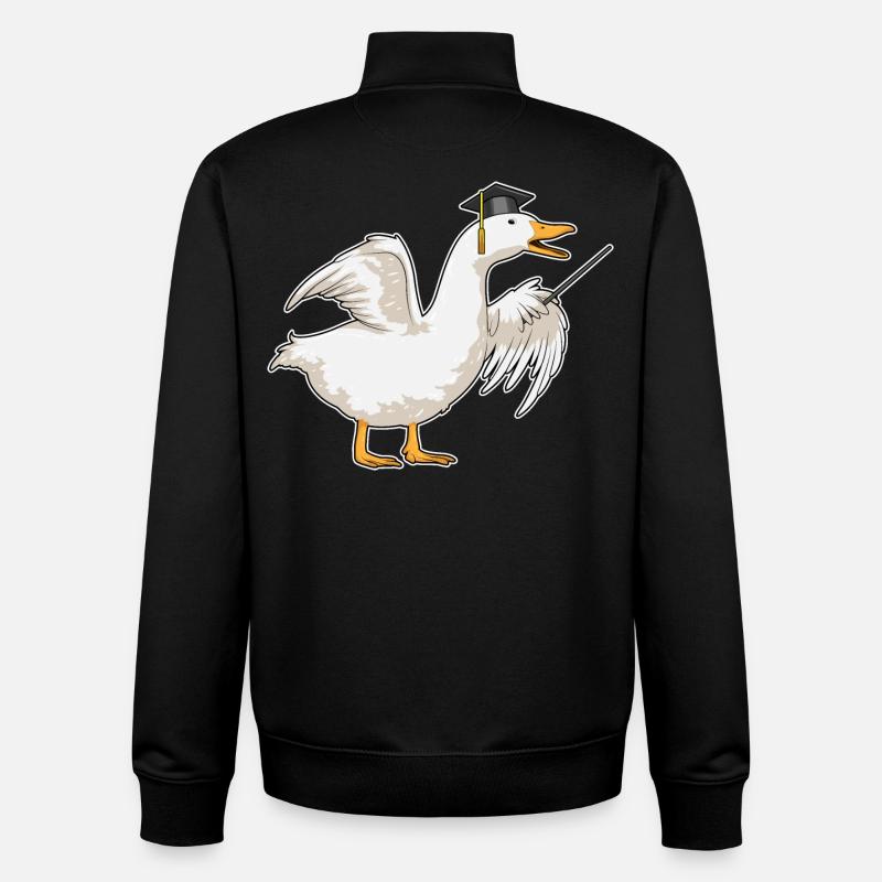 Canard Professeur Cylindre - Sweat zippé unisexe en coton bio Stanley/Stella - noir