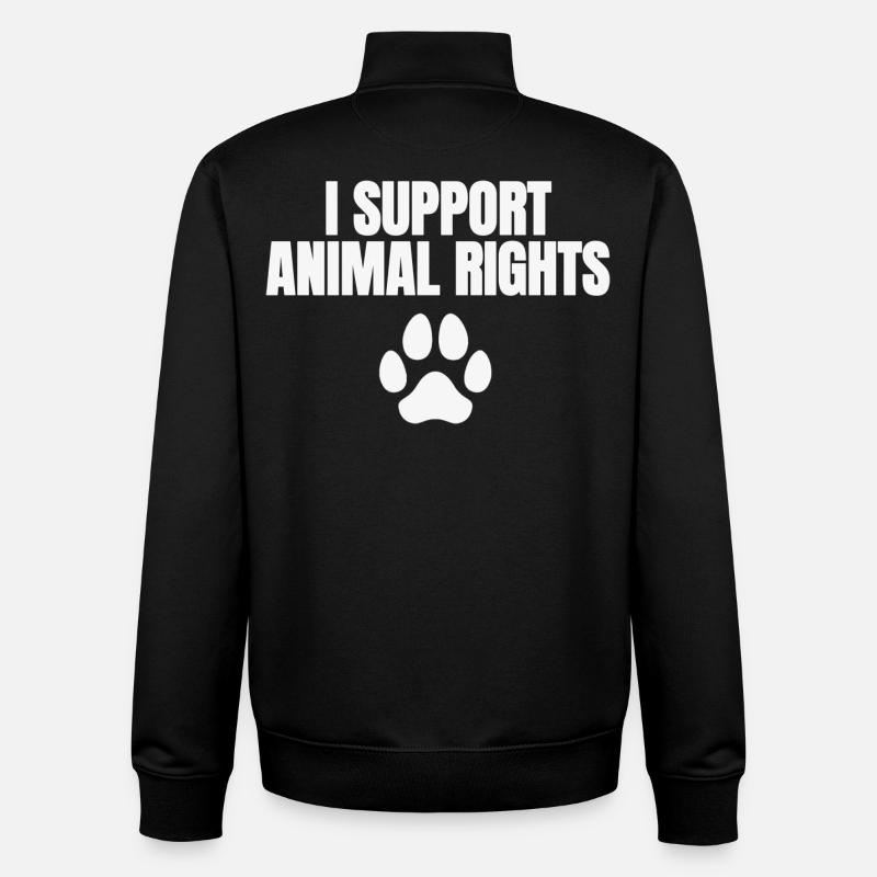 I Support Animal Rights - Unisex Organic Zip Sweatshirt von Stanley/Stella - Schwarz