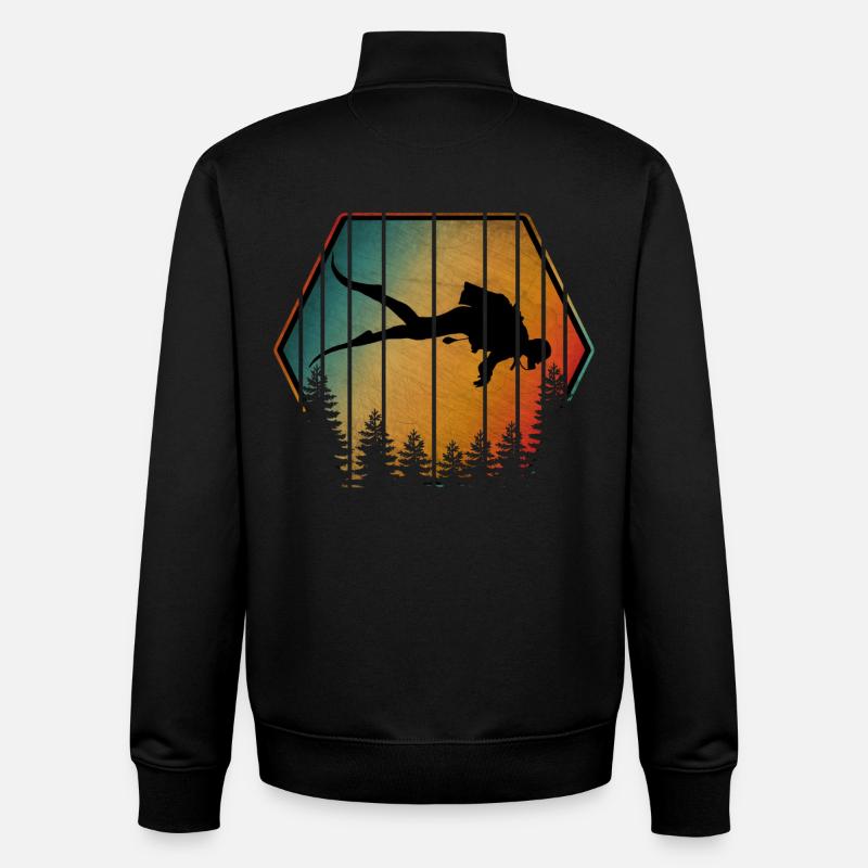 VINTAGE DIVER - Unisex Organic Zip Sweatshirt by Stanley/Stella - black
