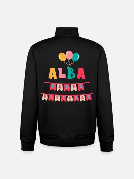 Alba t-shirt happy birthday happy birthday - Unisex Organic Zip Sweatshirt by Stanley/Stella - black